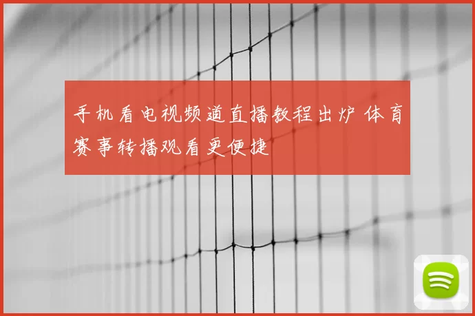 手机看电视频道直播教程出炉 体育赛事转播观看更便捷